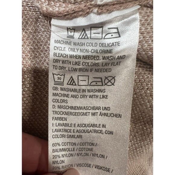 Isaac Mizrahi Live! QVC Pattern Jacquard Cozy Cardigan Cappuccino Plaid 1X - Picture 7 of 7